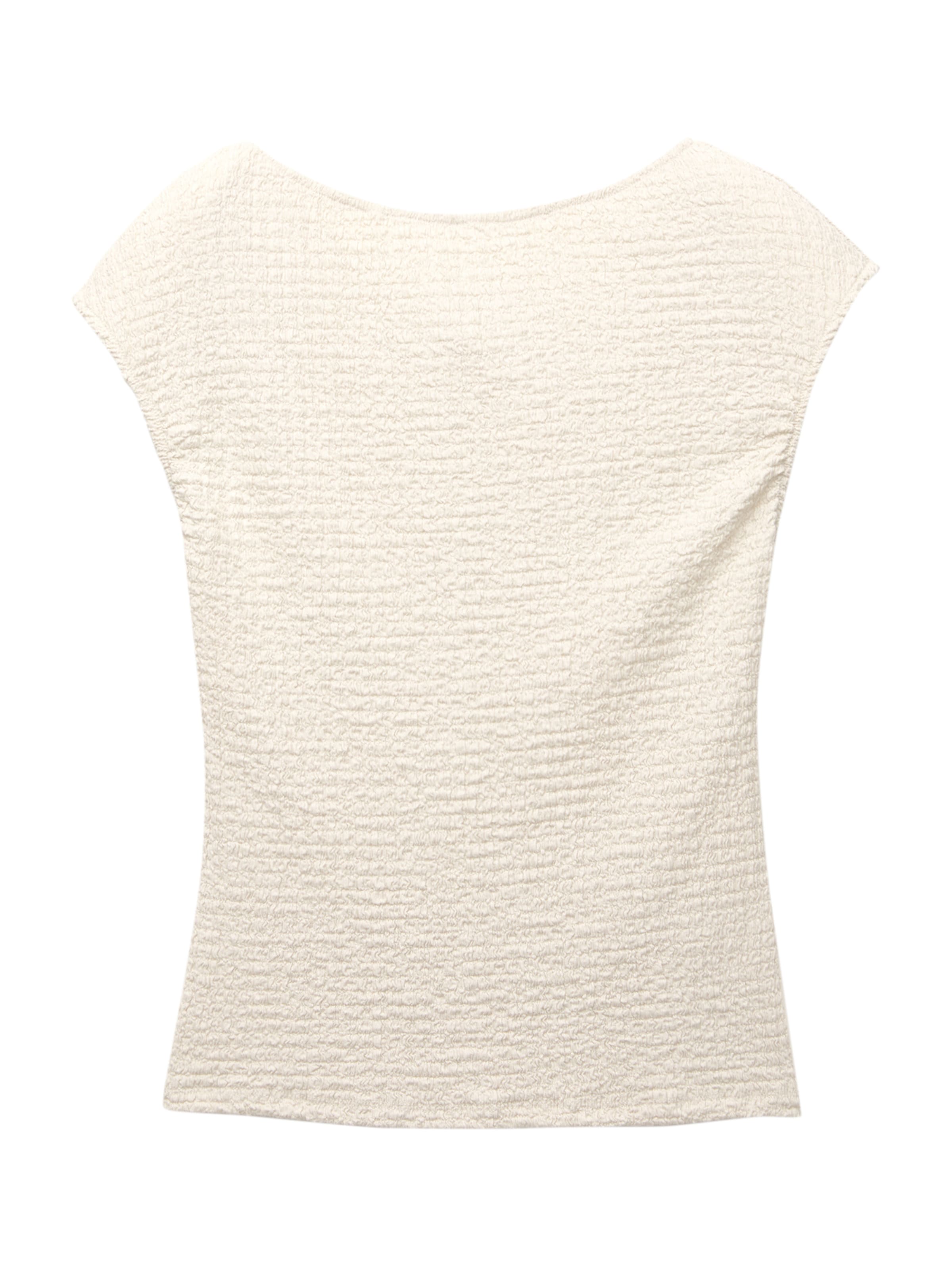 Top de la Pull&Bear pe bej: față