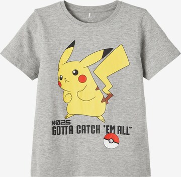 NAME IT Shirt 'Nikhil Pokemon' in Grijs: voorkant