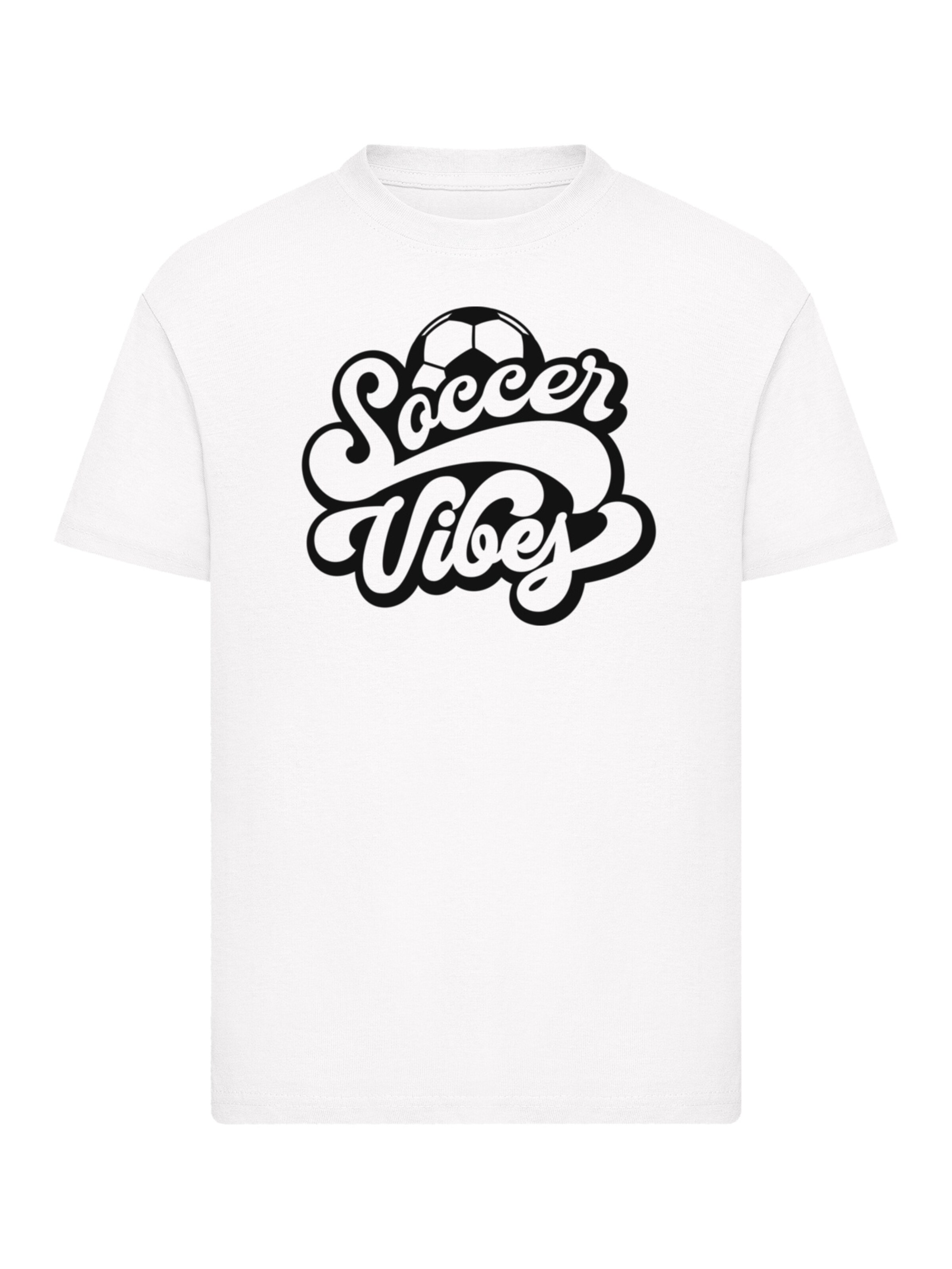 F4NT4STIC T-Shirt 'Soccer Vibes Typography Sporty Graphic' in Weiß: Vorderseite