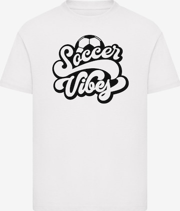 F4NT4STIC Shirt 'Soccer Vibes Typography Sporty Graphic' in White: front