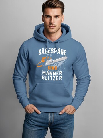 Neverless Sweatshirt 'Männerglitzer' in Blue: front