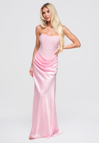 Robe de soirée Ombre en rose : devant