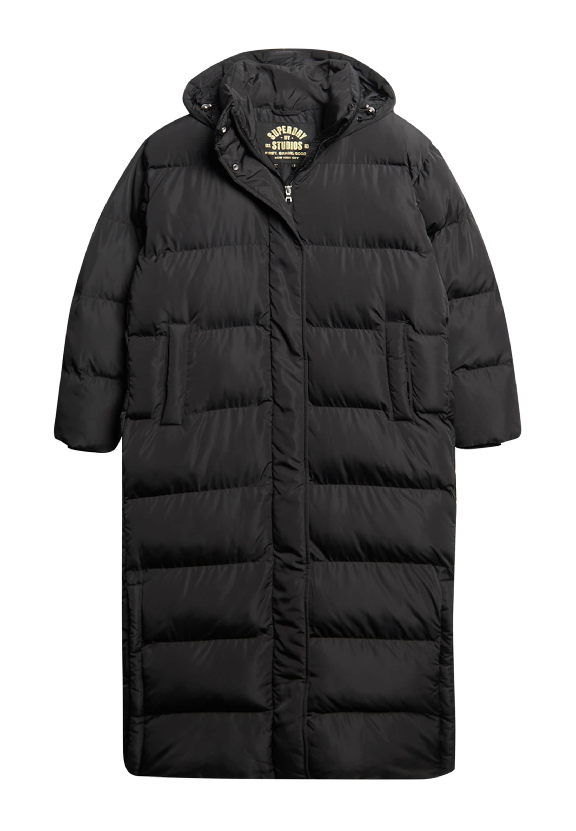 Manteau d’hiver Superdry en noir : devant