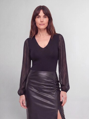 Guido Maria Kretschmer - Body camiseta 'Cassandra' en negro: frente