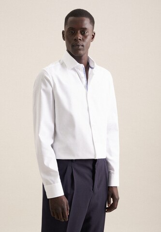 SEIDENSTICKER Slim fit Zakelijk overhemd ' SMART ESSENTIALS ' in Wit: voorkant