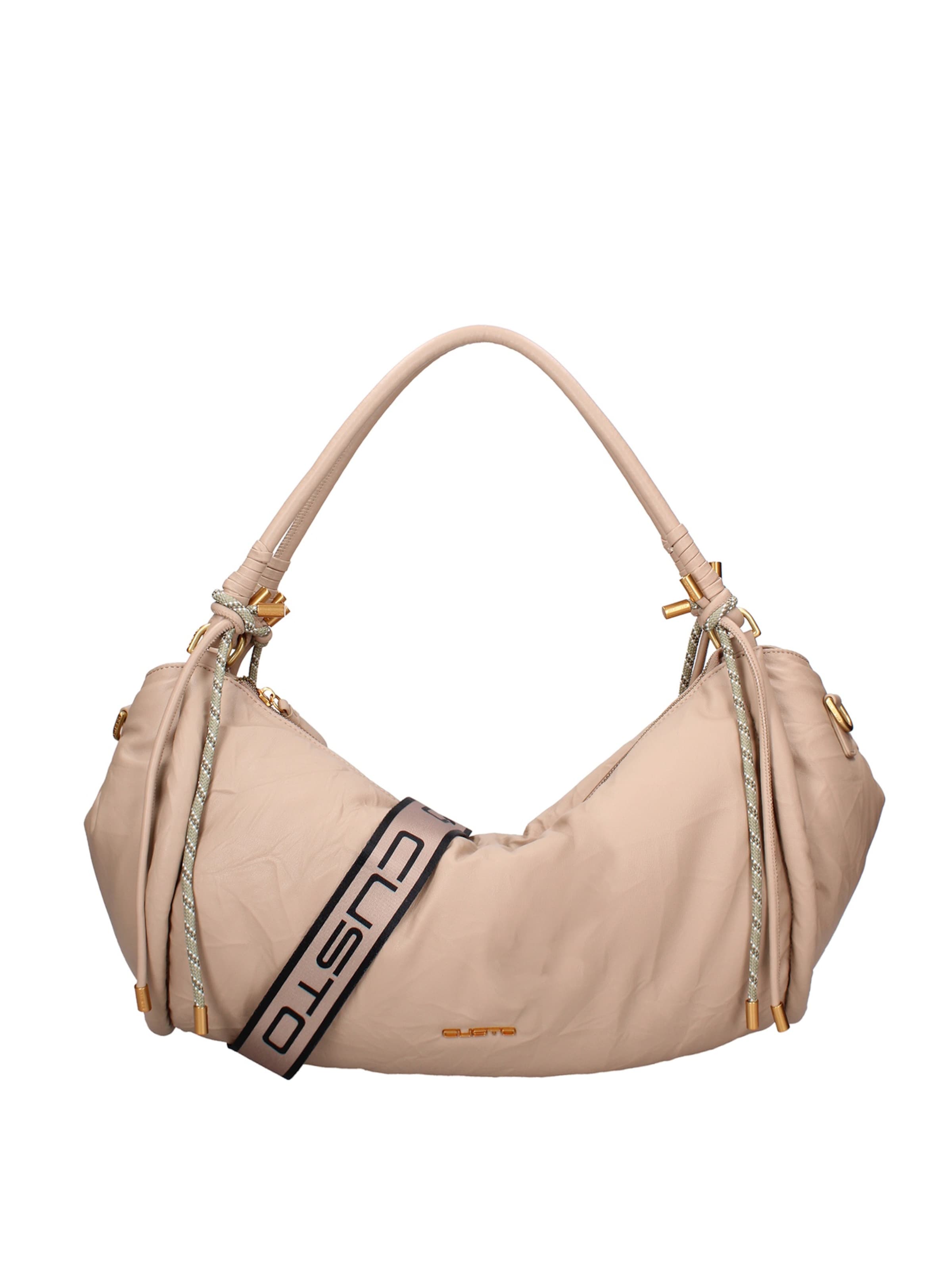 Borsa a spalla di Custo Barcelona in beige: frontale