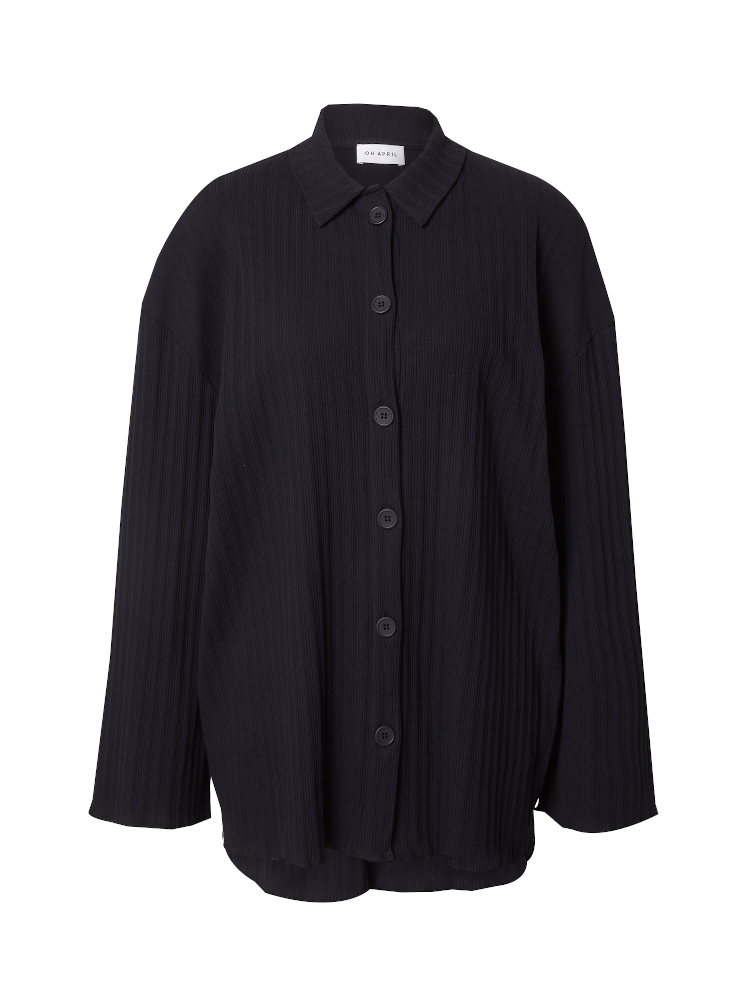 OH APRIL Blúz &#x27;Fleur&#x27; - fekete: elől