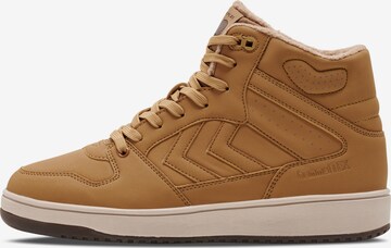 Hummel High-Top Sneakers in Brown: front