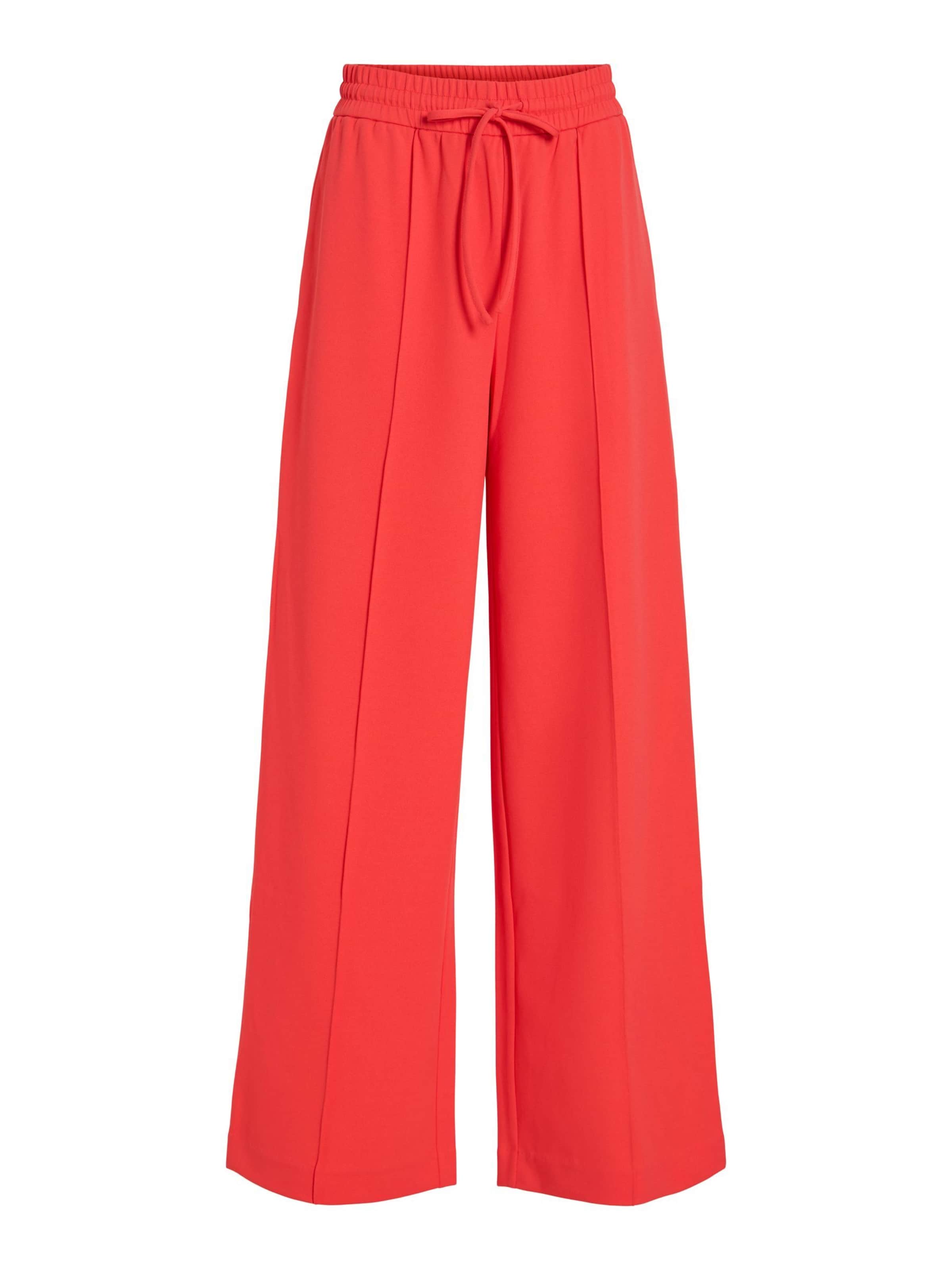 VILA Pleat-front trousers 'VIClua' in Red: front