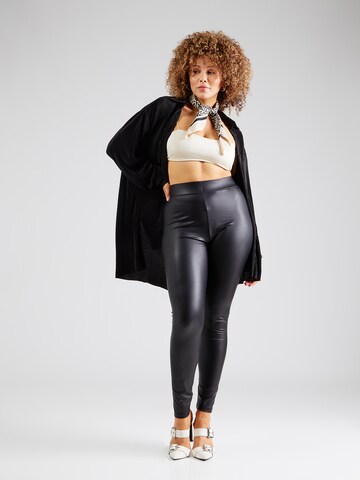 PIECES Curve Skinny Leggings 'PCNEW SHINY' in Black