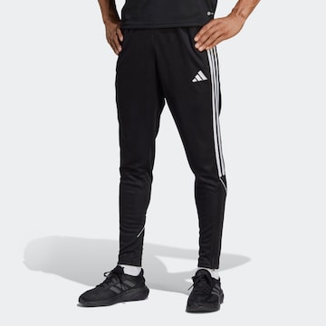 ADIDAS PERFORMANCE Skinny Workout Pants 'Tiro 23 League' in Black: front