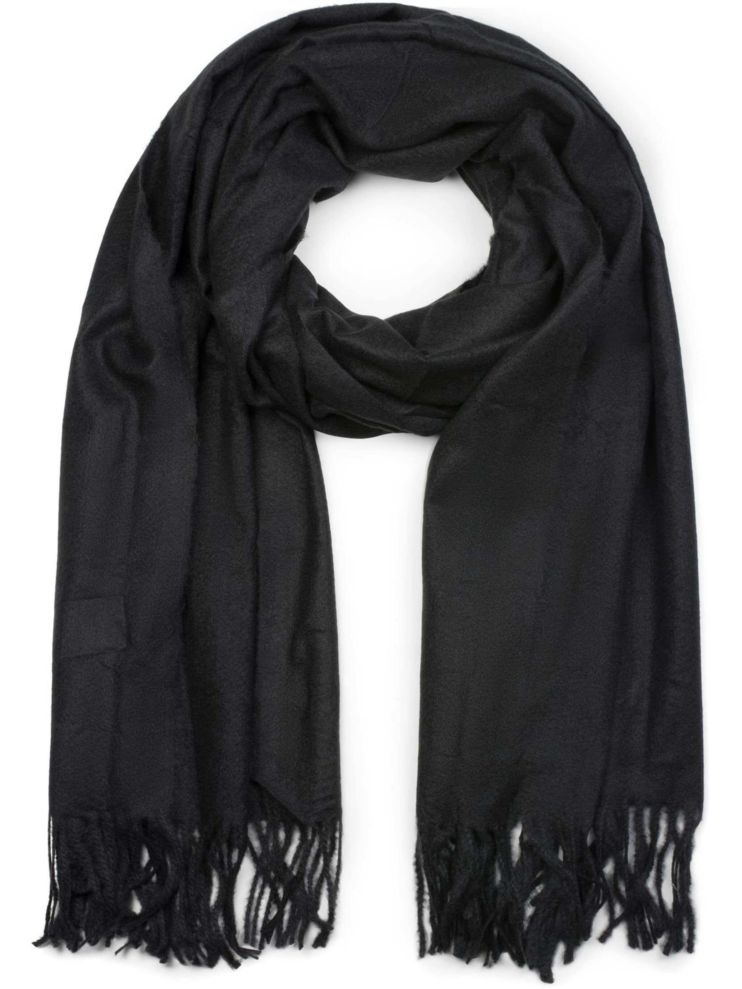 styleBREAKER Schal 'Weicher Schal Uni mit Fransen'‌‌‌‌‌‌‌ in One Size in schwarz, Produktansicht