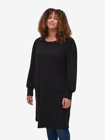 Zizzi Kleid 'VLOUI' in Schwarz: predná strana