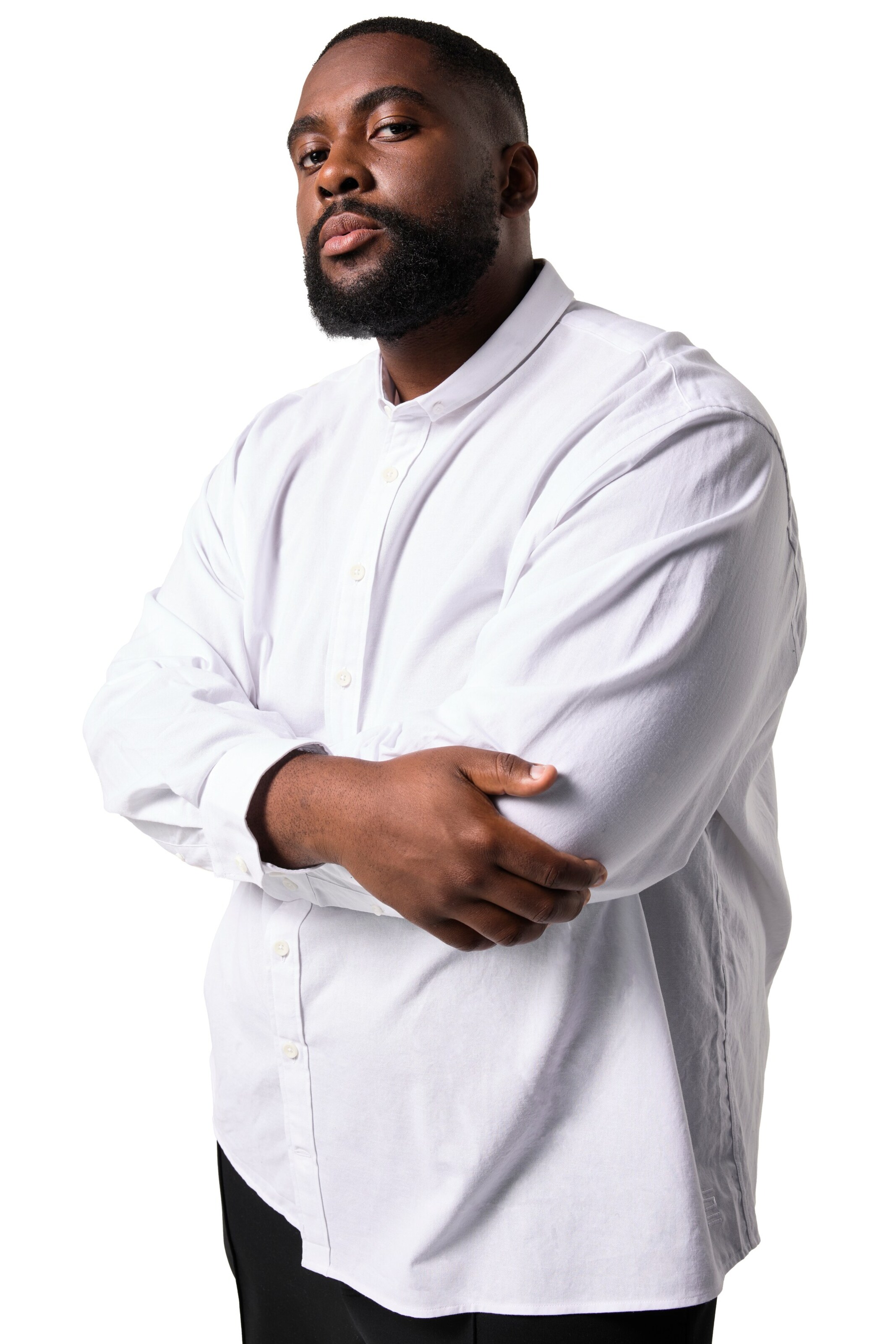 STHUGE Regular fit Button Up Shirt in White: front