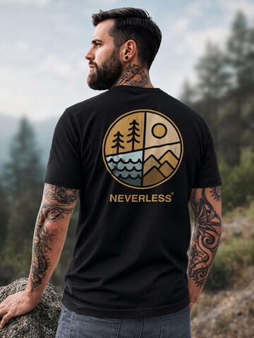 Neverless Shirt 'Outdoor Badge'‌‌ in Schwarz