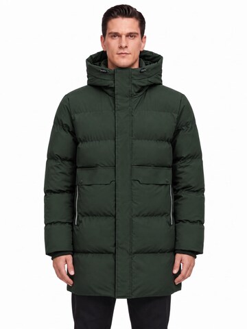 ALLTHEMEN Winterjas 'Lichtnaht' in Groen: voorkant
