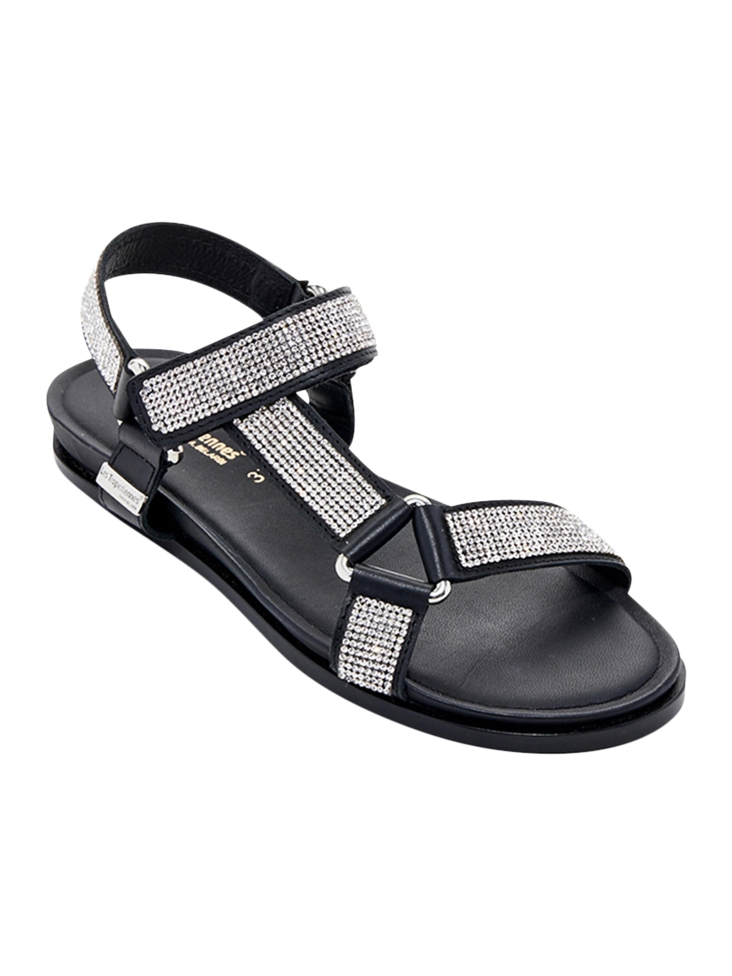 Les Tropéziennes Sandaal 'Caspy-Ledersandalen' in Zwart