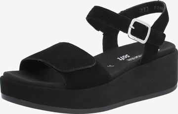 REMONTE Strap Sandals in Black: front