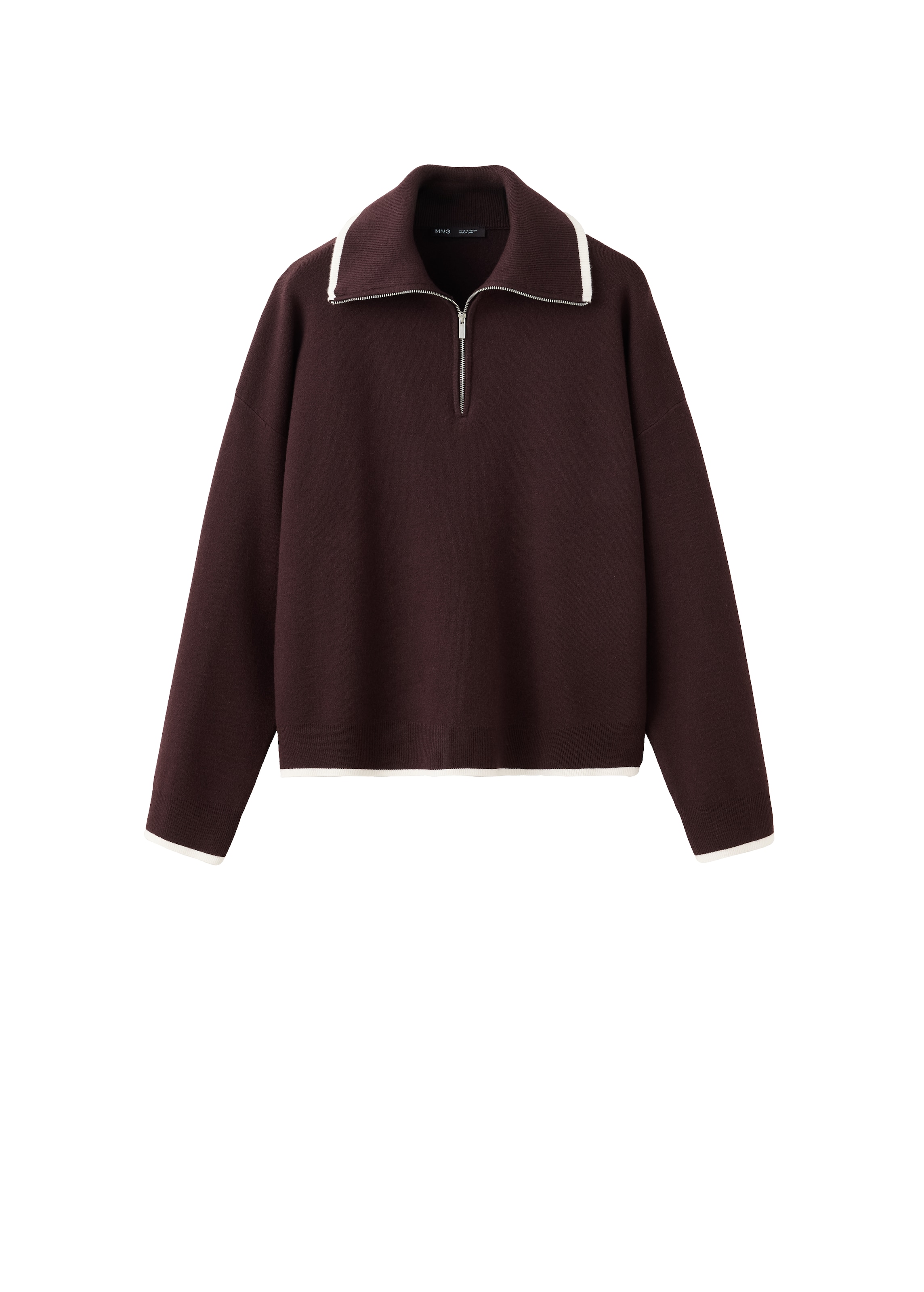 MANGO Sweater 'LATAS' in Brown: front