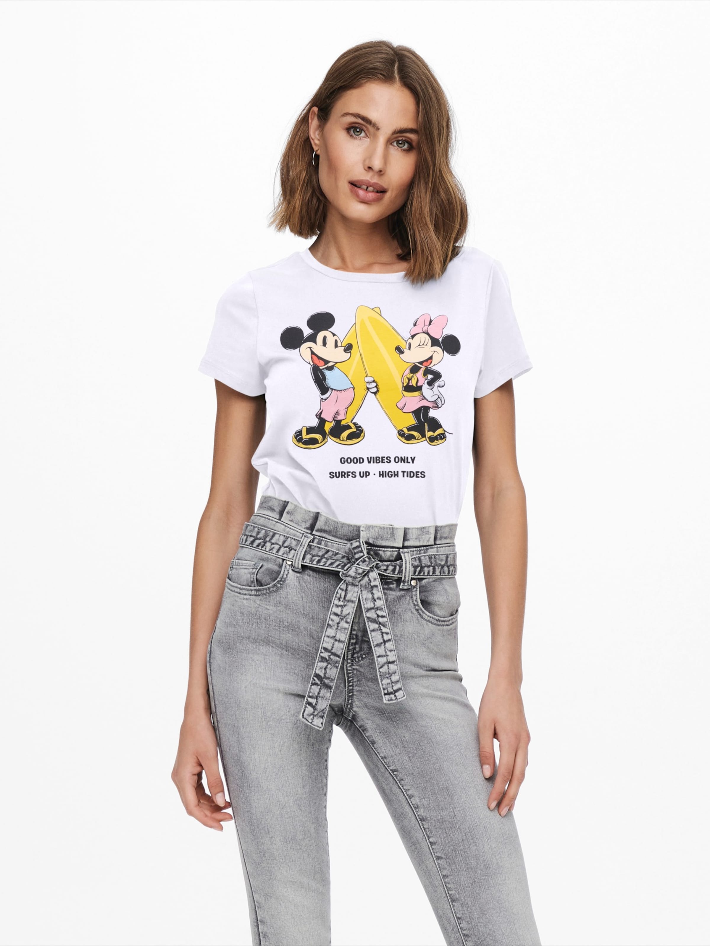 ONLY Shirt 'ONLMICKEY MINNIE' in White | ABOUT YOU