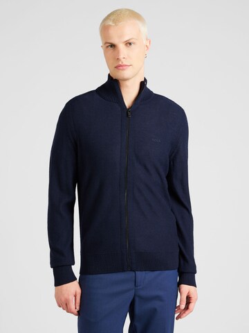 BOSS Gebreid vest 'Avac' in Blauw: voorkant