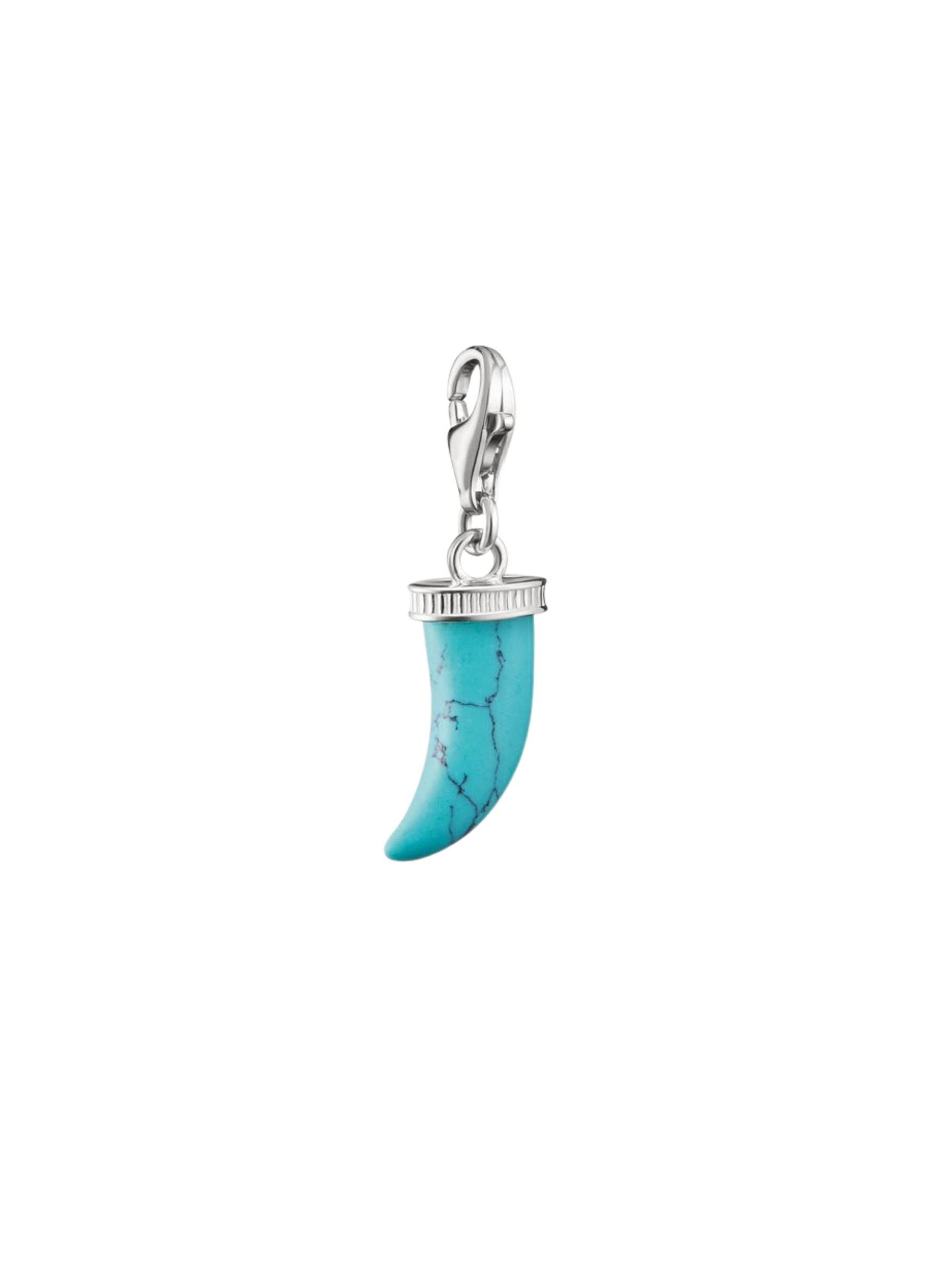 Pendentif 'Silberanhänger Charm Zahn Türkis Original' Thomas Sabo en bleu : devant