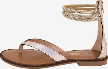 Sandalo 'Flache Ledersandalen „Les Hodixy“' di Les Tropéziennes in oro: frontale