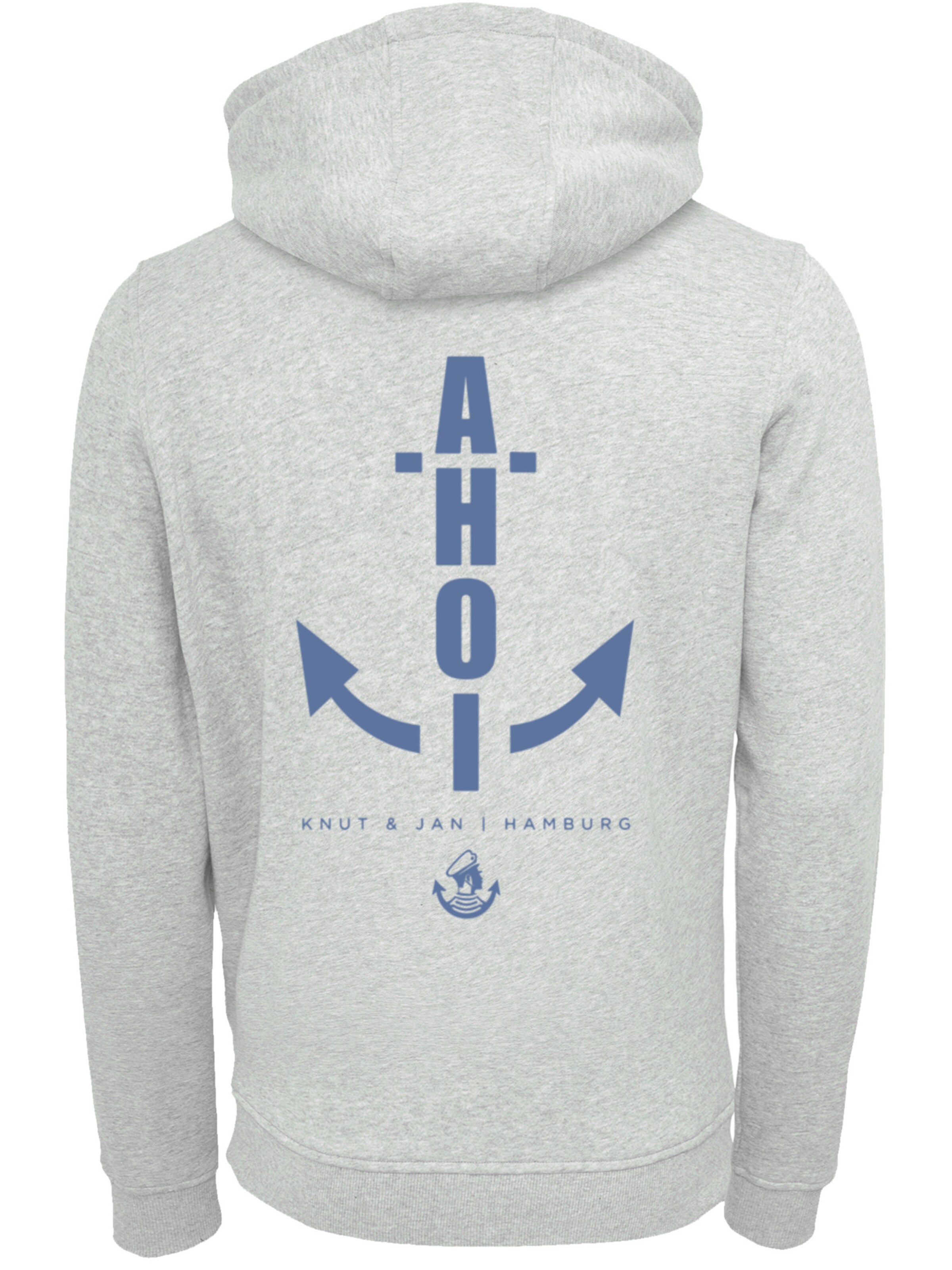 Sweat-shirt 'AHOI Knut & Jan Hamburg' F4NT4STIC en gris