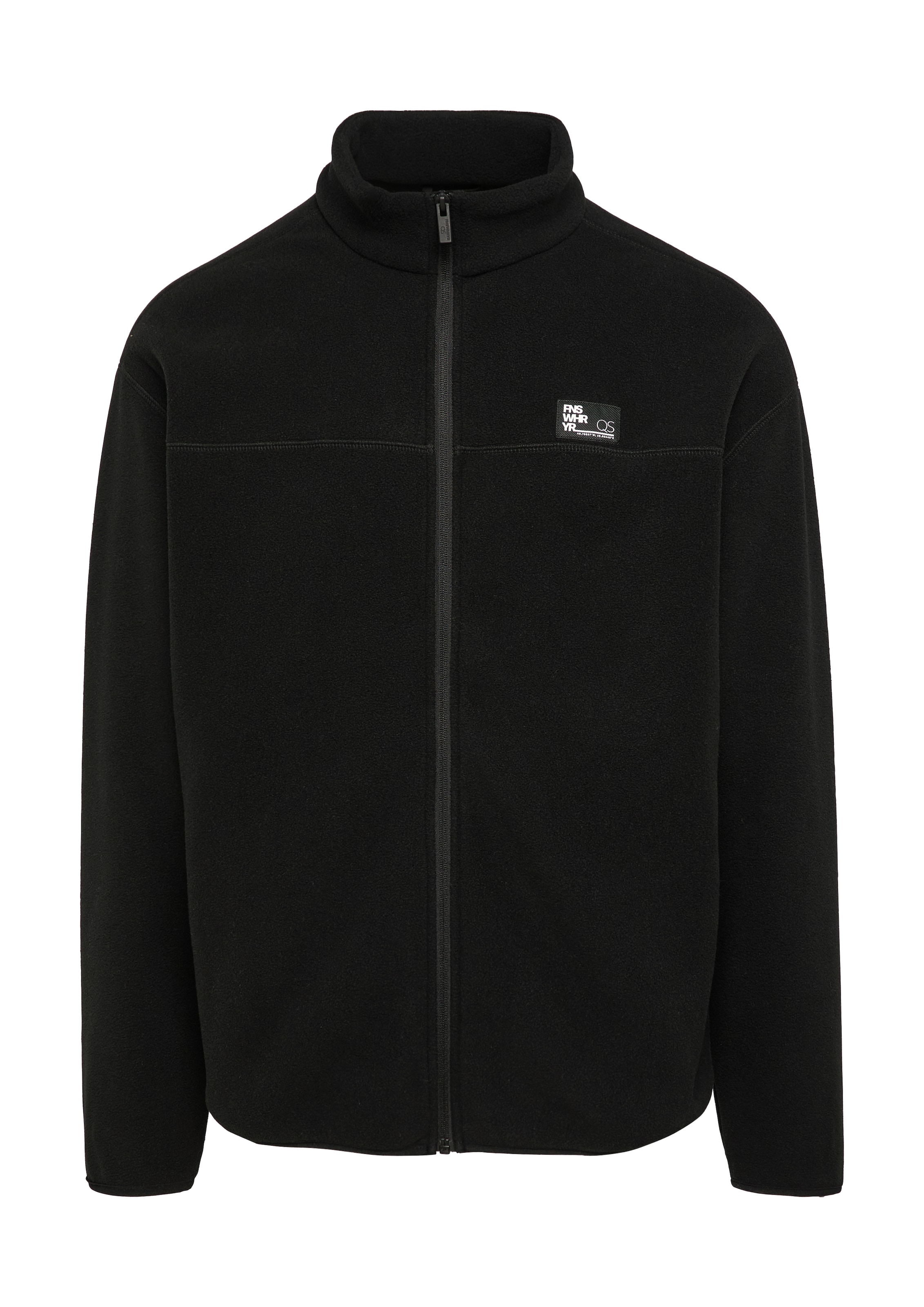 QS Fleecejacke in Schwarz: Vorderseite