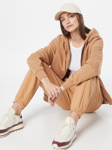 WEEKDAY Zip-Up Hoodie 'Alisa' in Beige