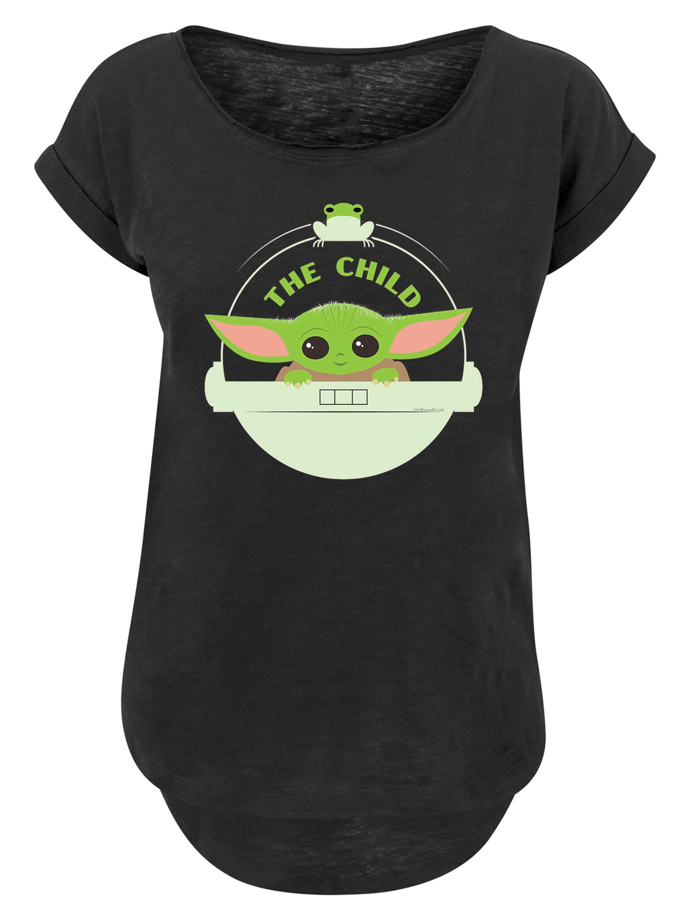 F4NT4STIC Shirt 'The Mandalorian Baby Yoda The Child Frosch' in grün / pastellgrün / hellpink / schwarz, Produktansicht