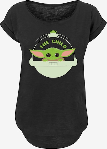 F4NT4STIC T-Shirt 'Star Wars The Mandalorian Baby Yoda The Child Frosch' in Schwarz: predná strana