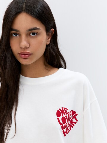 Maglietta 'BOB MARLEY' di Pull&Bear in bianco