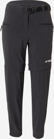 Effilé Pantalon de sport 'Utilitas Zip-Off' ADIDAS TERREX en noir : devant