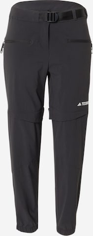 ADIDAS TERREX - Tapered Pantalón deportivo 'Utilitas Zip-Off' en negro: frente