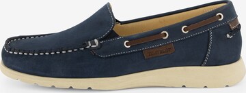 Travelin Moccasins in Blue: front