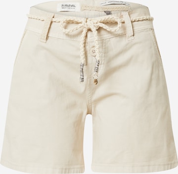 regular Pantaloni di Sublevel in beige: frontale