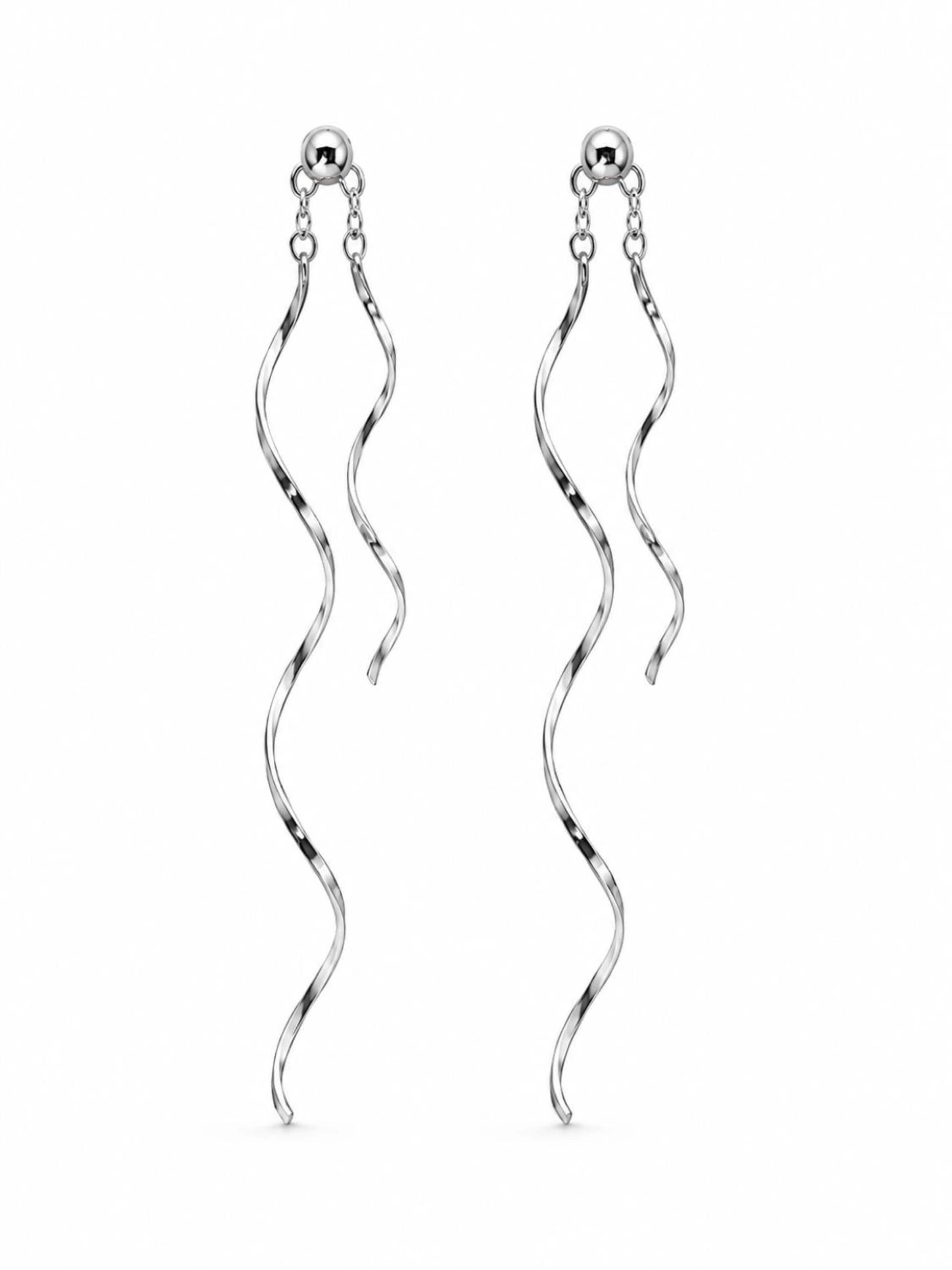 Alster Herz - Pendientes 'LIVIA' en plata: frente