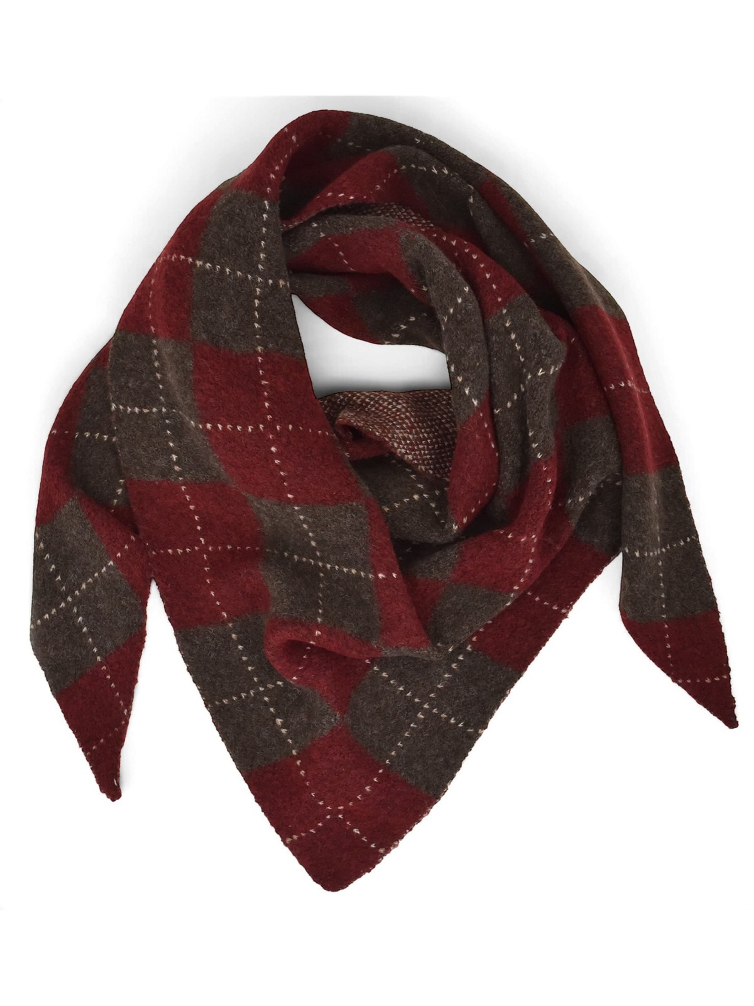 styleBREAKER Tuch 'Strick Dreieckstuch mit Argyle Muster & Wendeseite'‌‌‌‌‌‌ in Rot: Vorderseite