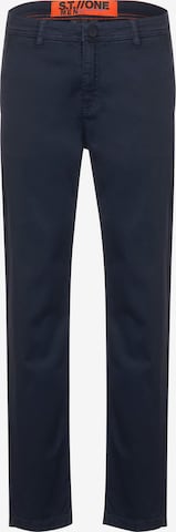 Street One MEN Regular Chino Pants in Blue: front