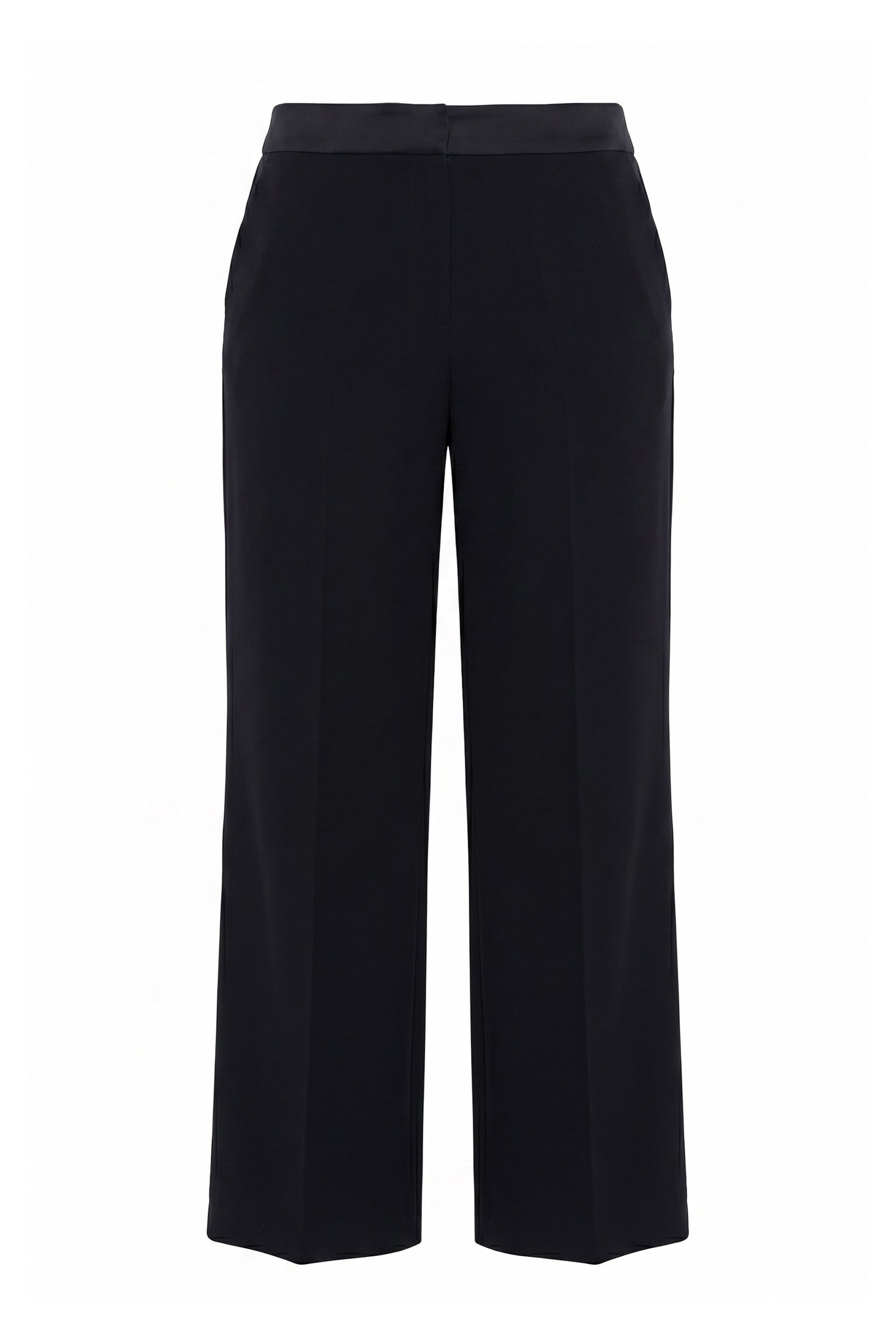 Ulla Popken Wide leg Broek in Zwart: voorkant