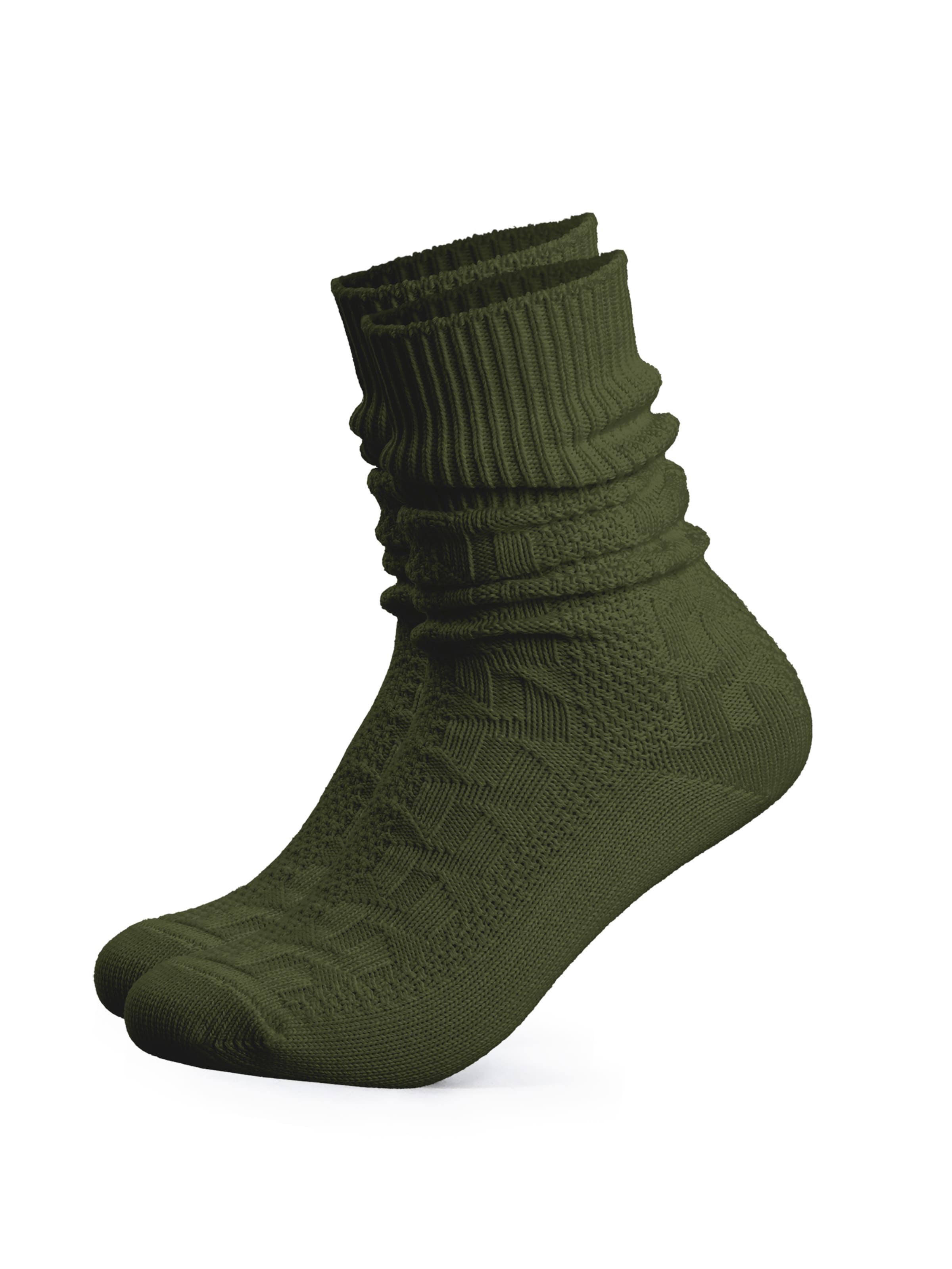 Herz Sticht Trachtensocken 'Enzian'‌‌‌‌‌‌‌‌ in Grün: Vorderseite