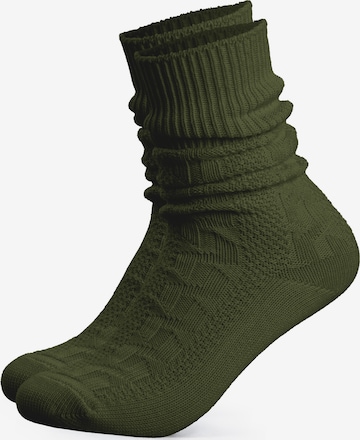 HerzSticht Traditional socks 'Enzian' in Green: front