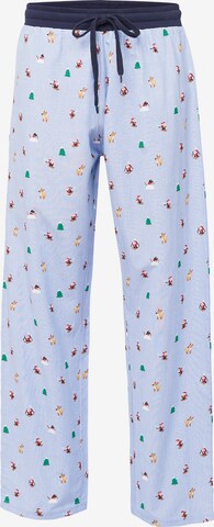 Happy Shorts Pyjamabroek ' XMAS ' in Blauw: voorkant
