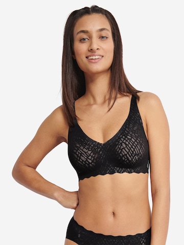 Bustier Soutien-gorge ' Blue ZERO Feel Bliss ' SLOGGI en noir : devant