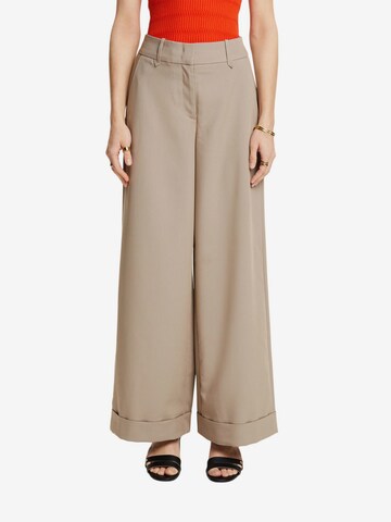 ESPRIT Wide leg Pants in Beige: front