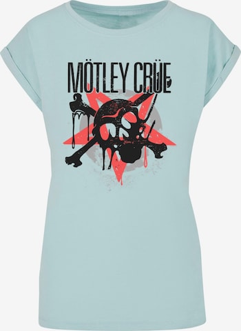 Merchcode Shirt 'Motley Crue - Montage Skull' in Blauw: voorkant