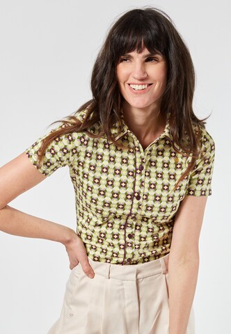 4funkyflavours Blouse 'Baby I'm Yours' in Geel: voorkant