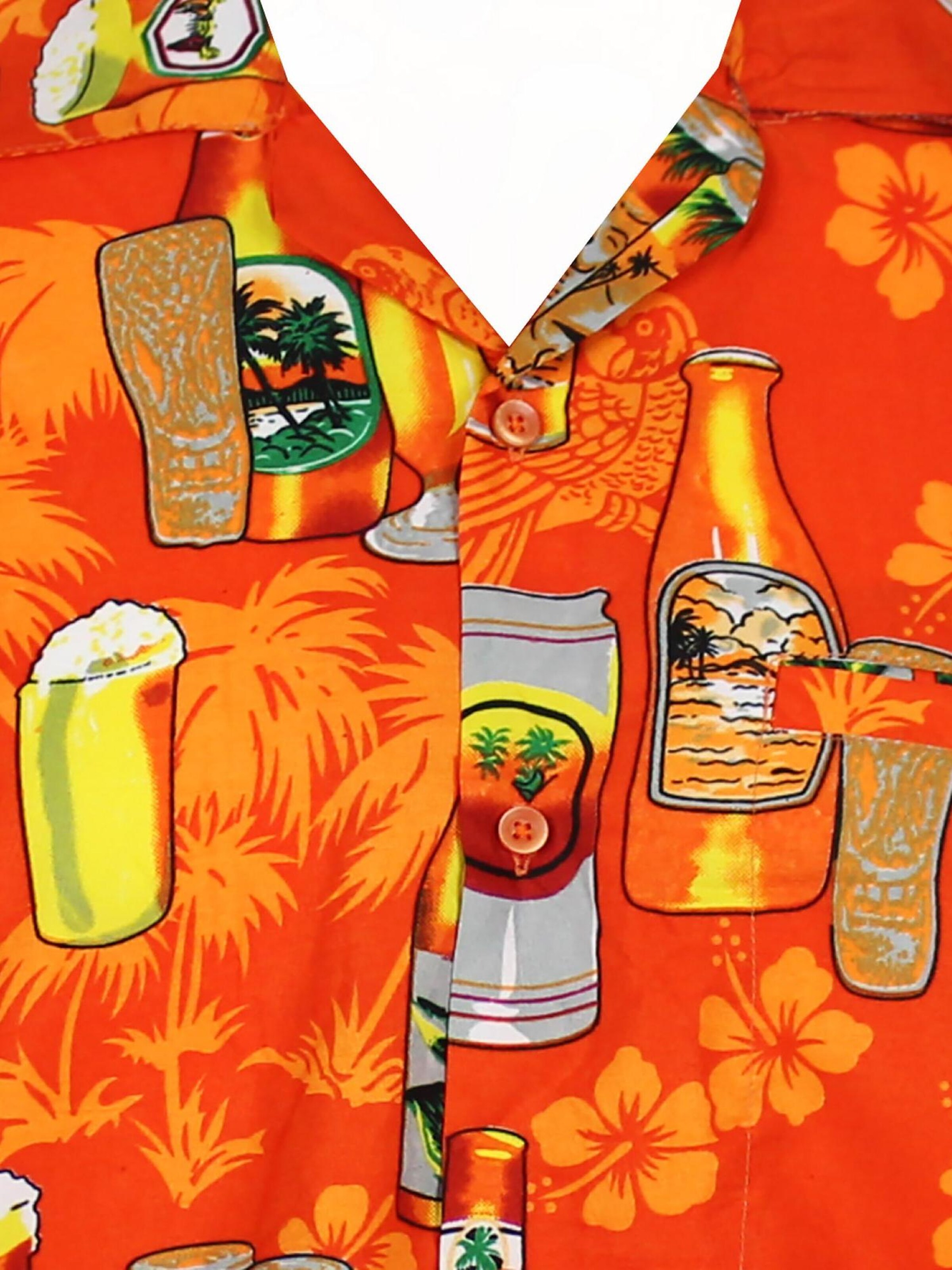 King Kameha Shirt 'Beerbottle' in Orange