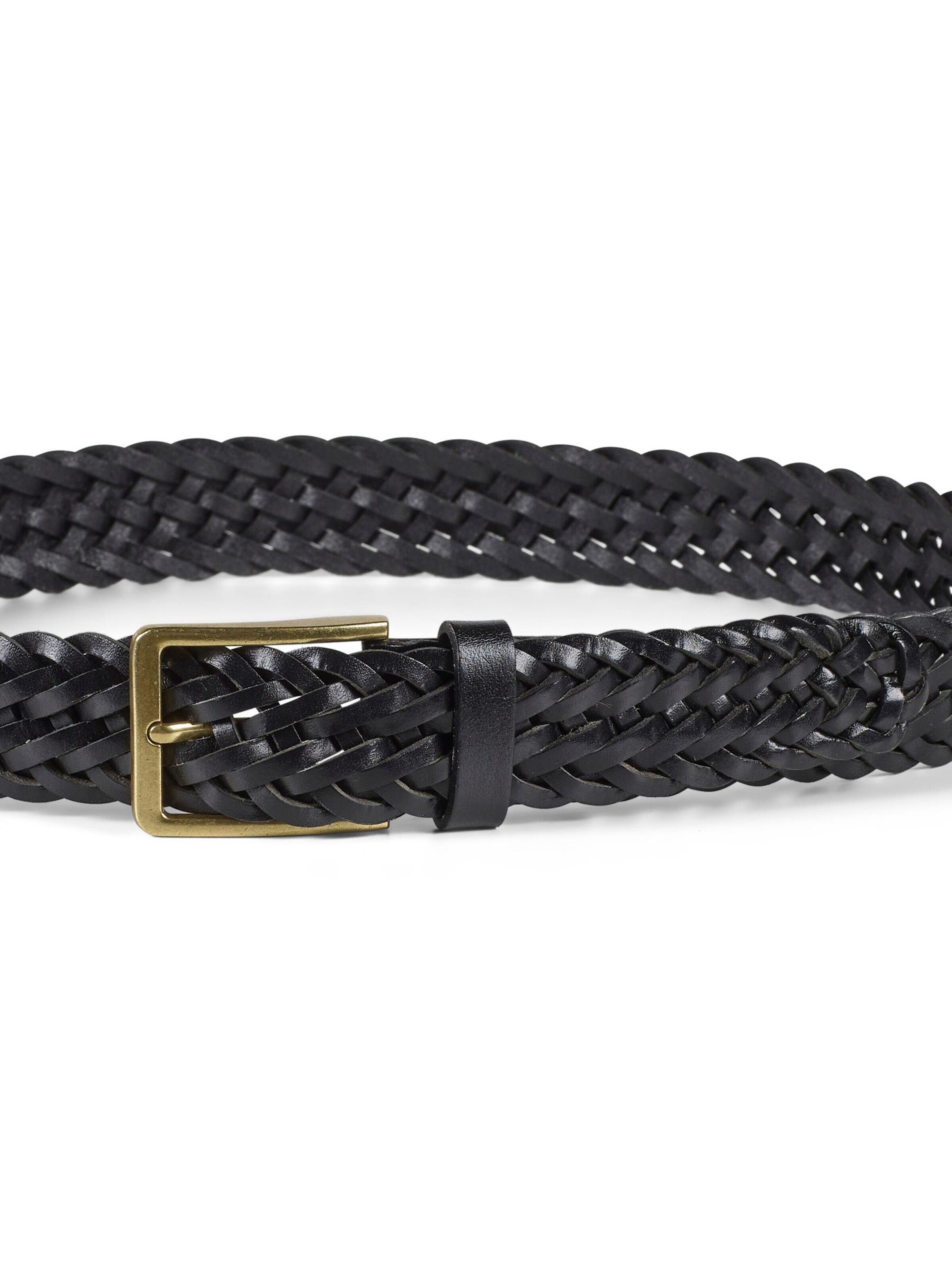 Howard London - Cinturón 'Braided Leather Belt Andrew Black' en negro